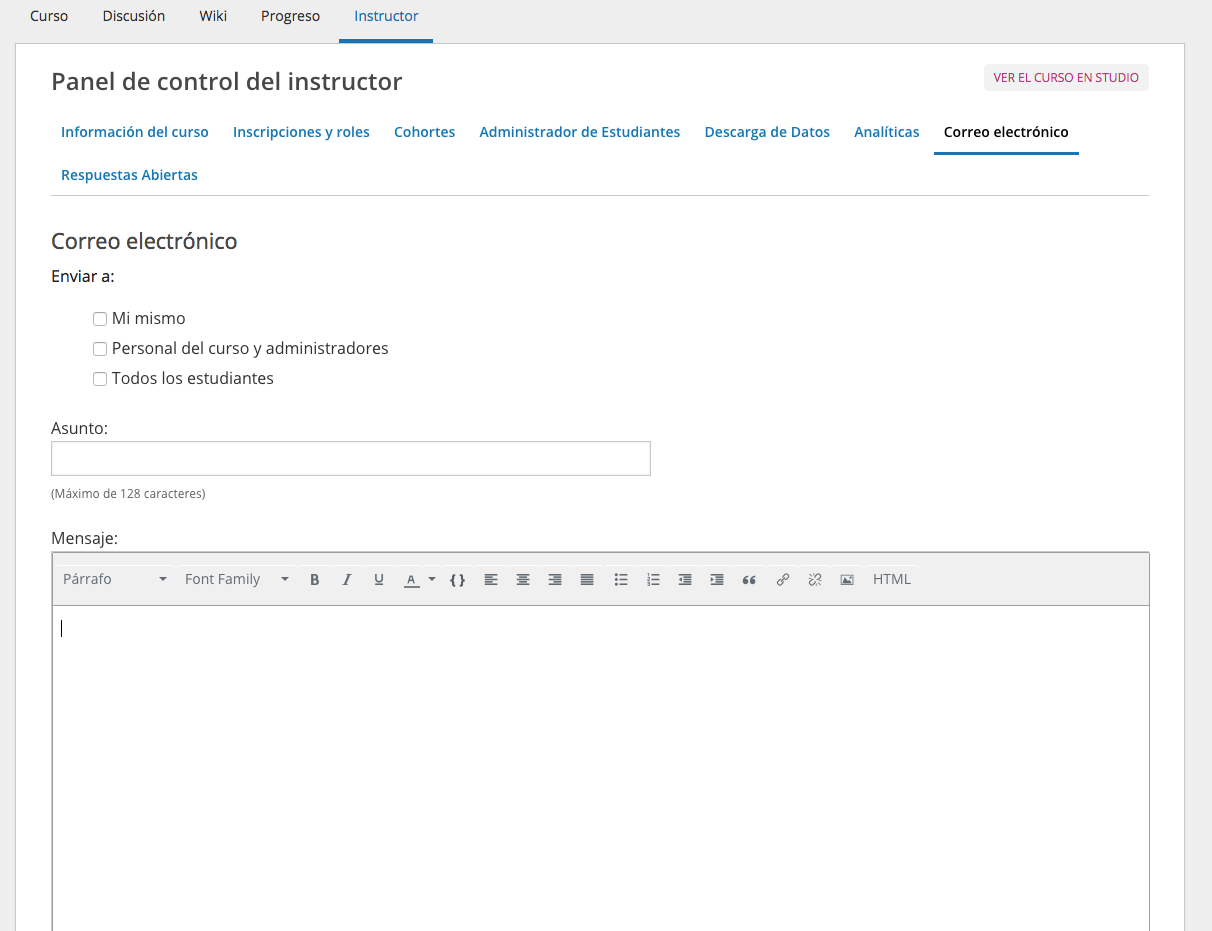 Habilitar bulk mail en Open Edx
